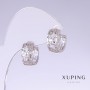Xuping Earrings, rhodium-plated, 14mm length, 6.5mm thickness