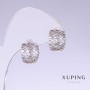 Xuping Earrings, length 13mm, thickness 7mm, rhodium-plated