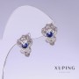 Xuping Earrings 'Butterflies' with blue cubic zirconia, length 15mm, thickness 11mm rhodium</name