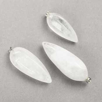 Pendant made from natural gemstone Mountain crystal 50×20mm (±)