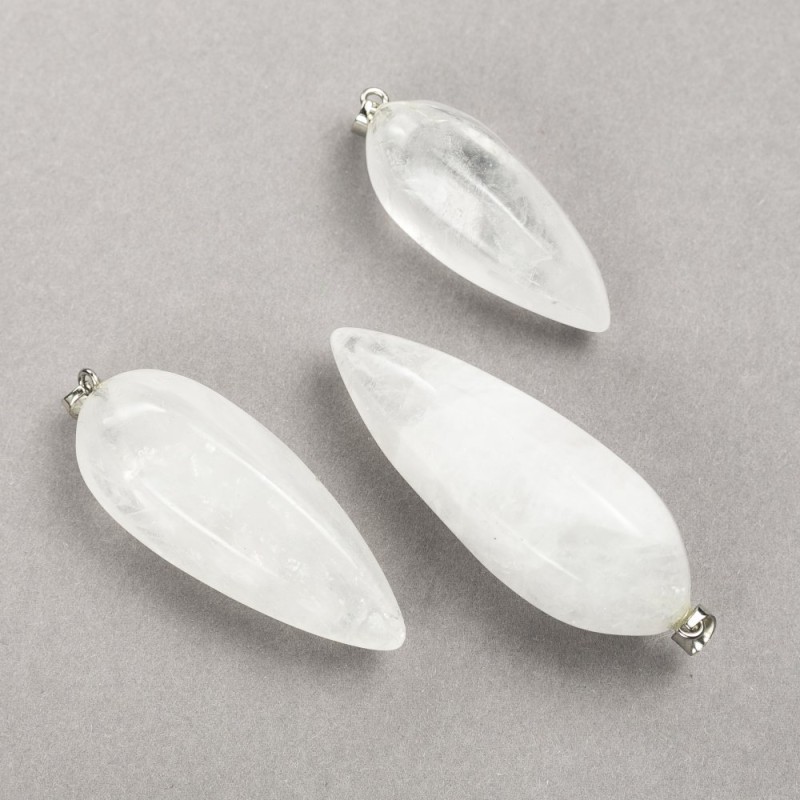 Pendant made from natural gemstone Mountain crystal 50×20mm (±)