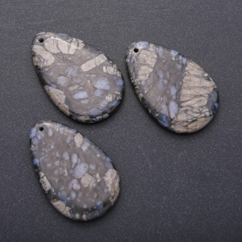 Pendant made of natural jasper tear drop 55x36mm