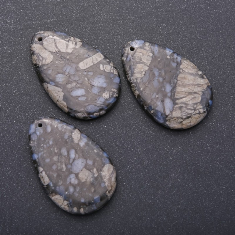 Pendant made of natural jasper tear drop 55x36mm