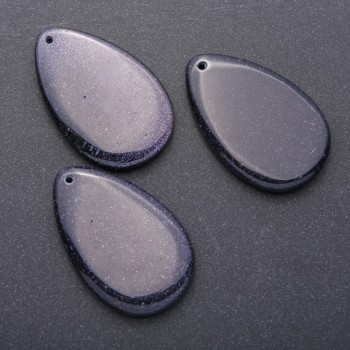 Pendant made of natural aventurine Blue Sand Cairo Night drop 55x35mm