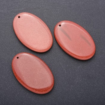 Pendant made of natural aventurine "golden sand" oval 35x55mm