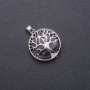Pendant made from Natural Amethyst Stone in a "Tree" Setting, diameter 27mm
