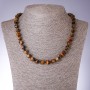 Tiger’s Eye Necklace, multifaceted, 9x10mm, length 48cm