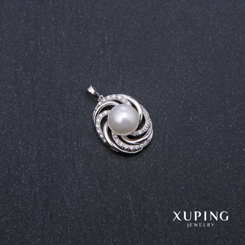 Xuping Pendant with 'Maroca' Pearls 23×19×32mm Rhodium 18k