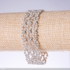 Rhinestone Bracelet "White", 22mm width, 19cm length "Silver"