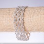 Rhinestone Bracelet "White", 22mm width, 19cm length "Silver"
