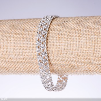 Crystal bracelet "white", width 11mm, length 19cm "silver"