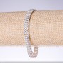 Crystal bracelet triple-row “Chameleon”, width 7mm, length 19cm, "Silver"