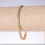 Crystal bracelet with two rows "Chameleon", width 5mm, length 19cm "gold"