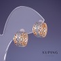Xuping Earrings 12×8mm "18K Gold" Rhodium with White Crystals