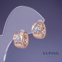 Earrings Xuping 14×8 mm "18K Gold Plating" with white crystals