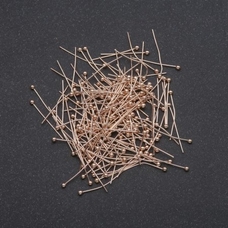 Pin findings Cap crown ball yellow metal, length 20mm, 10g
