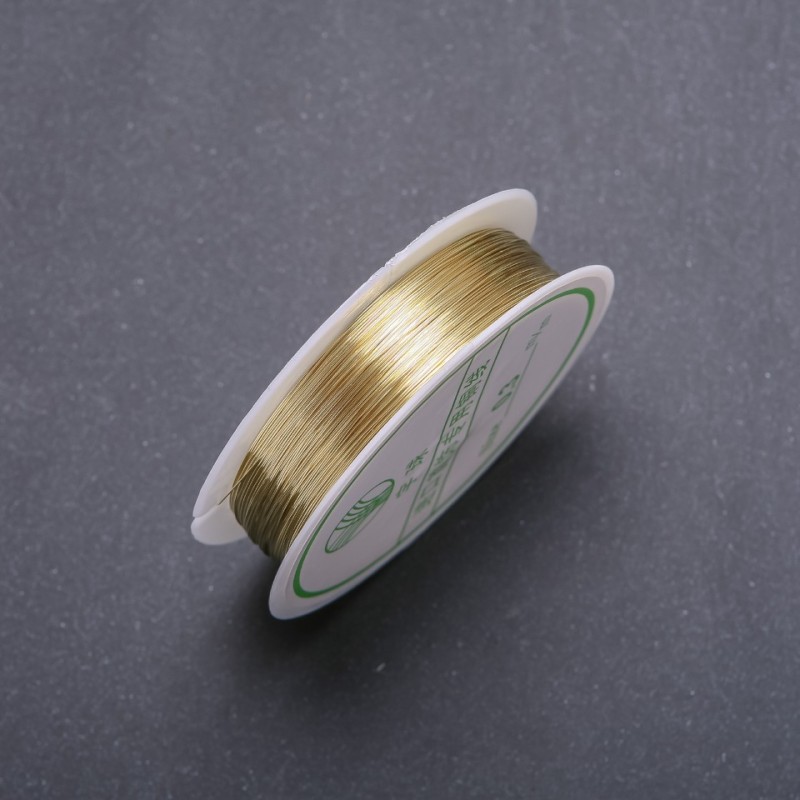 Gold-Tone Jewellery Wire, 0.3mm diameter, spool, 18m length