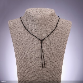 Black plaited thread for necklace, diameter 1.9mm, length 50cm