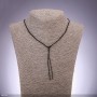 Black plaited thread for necklace, diameter 1.9mm, length 50cm