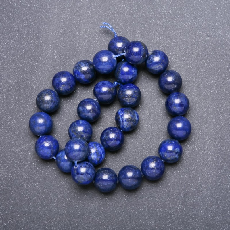 Natural Lapis Lazuli Beads, smooth round, on a string, 10mm diameter, 38cm length