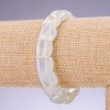 Moonstone Bracelet with Chain links 15×12mm on elastic, length 20cm