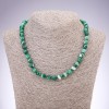 Necklace of natural Agate eyeball green smooth bead, 8mm diameter, 45cm length