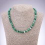Necklace of natural Agate eyeball green smooth bead, 8mm diameter, 45cm length