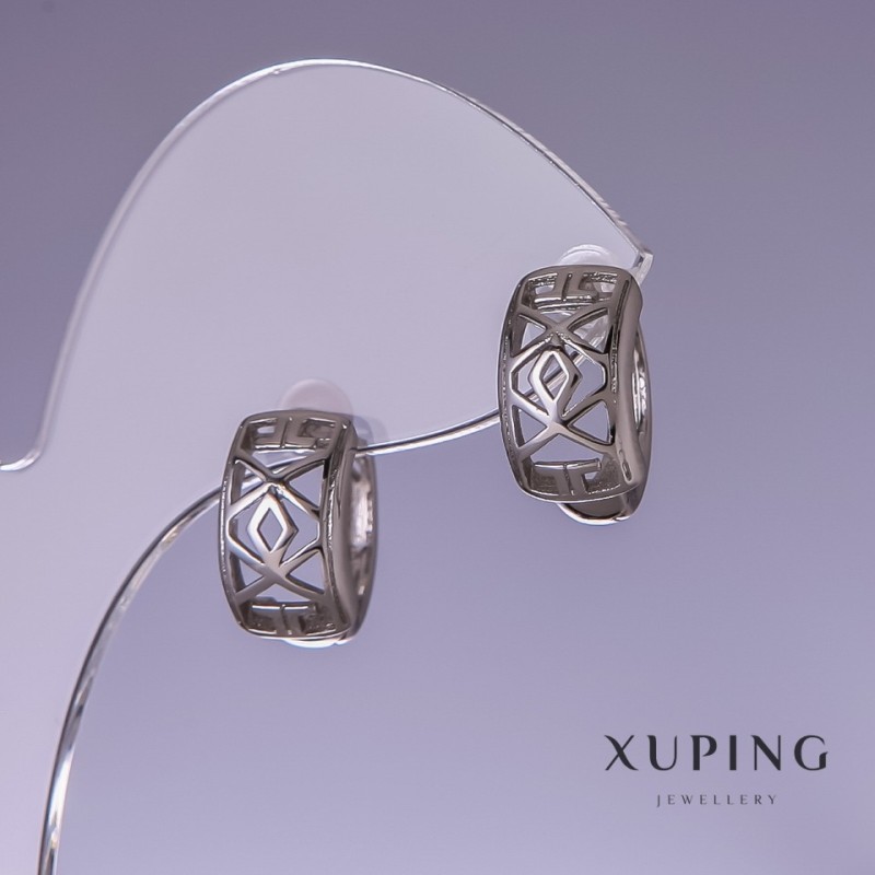 Earrings Xuping 8x14mm Rhodium