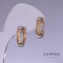 Earrings Xuping 17x7mm "18k Gold Plating, Rhodium"