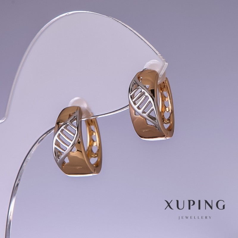 Xuping Earrings 16×7 mm "18k Gold Plating, Rhodium"