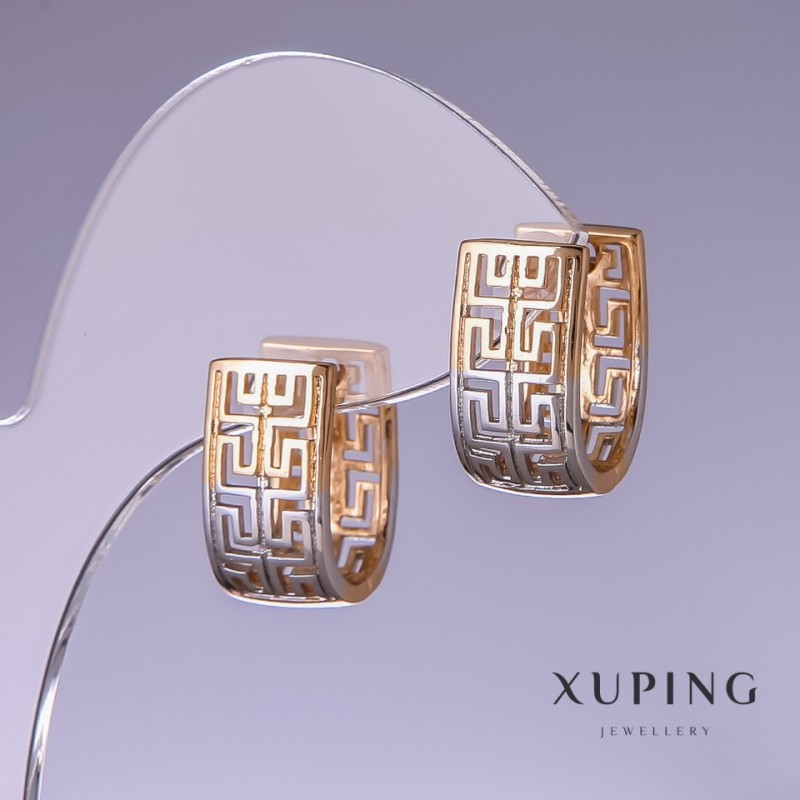Earrings Xuping 17x9mm "18k gold, rhodium"