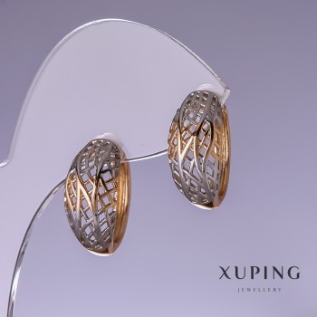 Earrings Xuping 19x9mm "18k gold plated, rhodium"