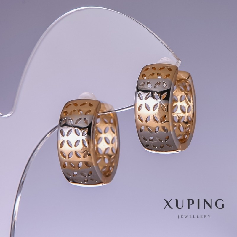 Xuping Earrings 19x8mm "18k Gold Plating, Rhodium"