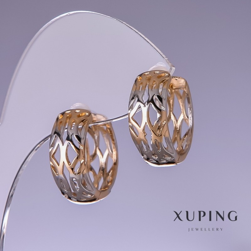Earrings Xuping 20x8mm "18k Gold Plating, Rhodium"