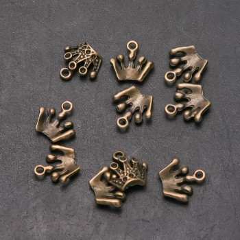 Pendant Fitting 'Crown', diameter 12mm, length 13mm in-, diameter 1.5 mm packaging 20g. 28 pcs. (+ -)