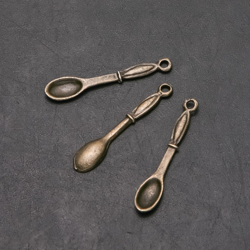 Swivel bail Pendant Spoon, diameter 7mm, length 35mm in-dmm packaging 12 pcs (+ -)