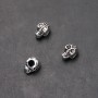 Findings Pandora Skull Bead, diameter 8mm in-diam. 4.5mm, length 12mm pack 20g 9 pcs (+/-)
