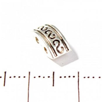 Bead spacer rectangular double-convex for 2-strand metal d 10×5mm packaged 20g, ±25pcs