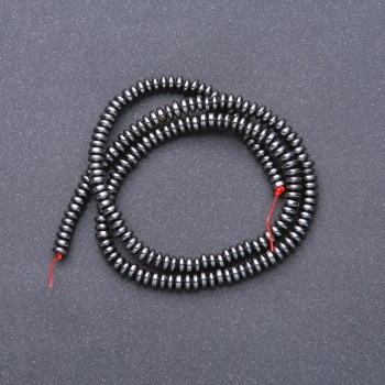 Hematite Beads Smooth Rondelle, Diameter 4x2(+-)mm, Length 40cm+