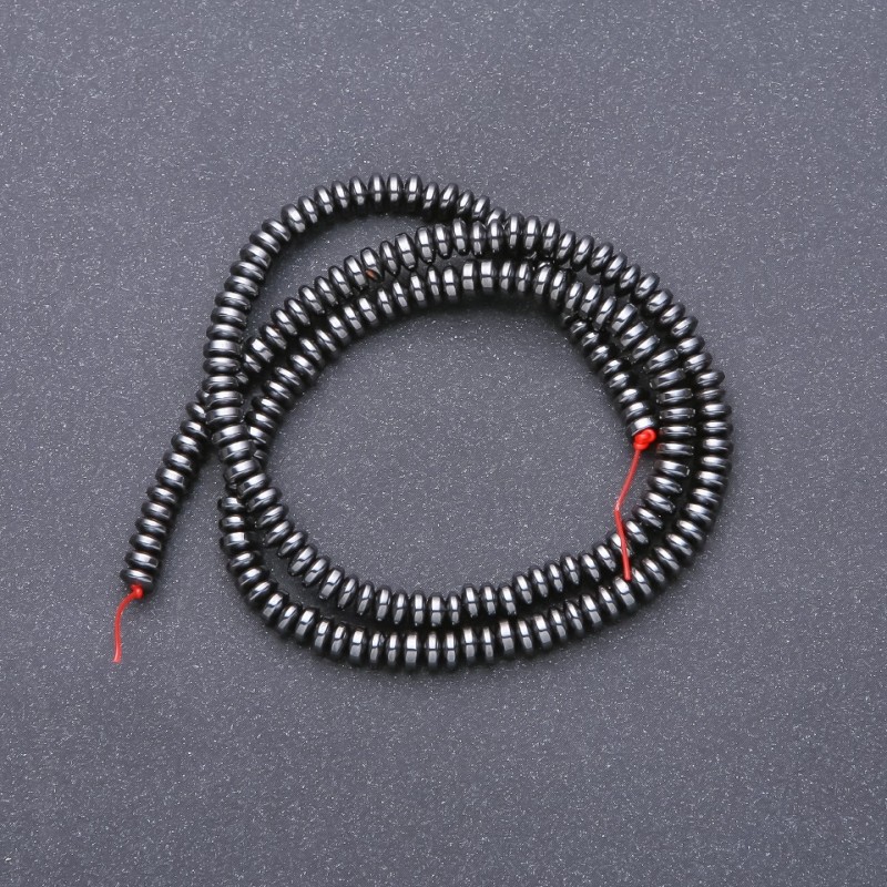 Hematite Beads Smooth Rondelle, Diameter 4x2(+-)mm, Length 40cm+
