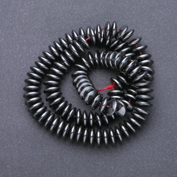 Hematite beads flat rondelle strand 10×3.5 mm, length 40 cm