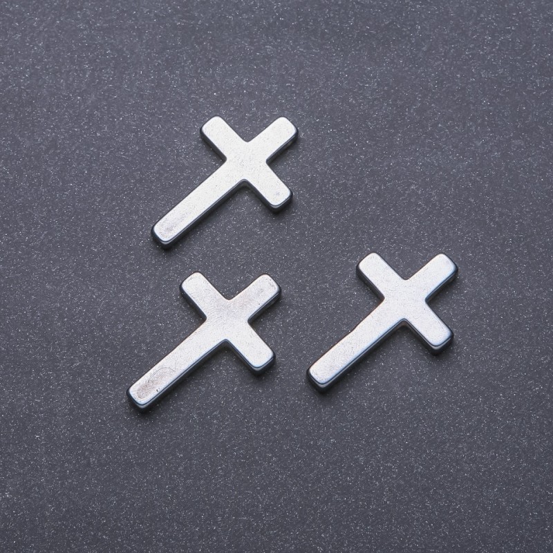 Hematite Cross Pendant 36x24x4mm +