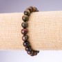 Bracelet Bull's Eye, Tiger's Eye, Hawk's Eye, diameter 8mm on elastic