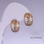 Xuping Earrings Honeycomb 15x7mm Rhodium, 18k Gold Plating