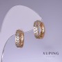 Xuping Earrings with White Crystals 15x4mm Rhodium, 18k Gold Plating