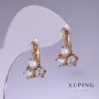 Xuping Earrings with White Zirconia 11×4.5mm 18K Gold Plating
