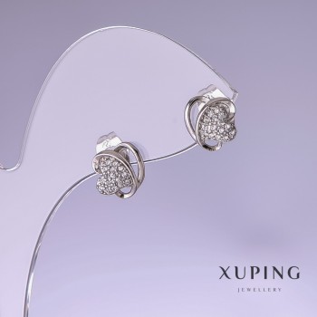 Earrings Xuping 9x10mm Rhodium