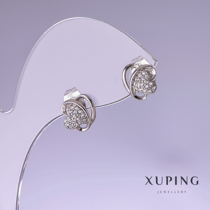 Earrings Xuping 9x10mm Rhodium