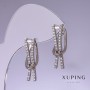 Xuping Earrings with White Stones 25x7mm Rhodium