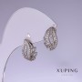 Earrings Xuping with White Crystals 14x10mm Rhodium